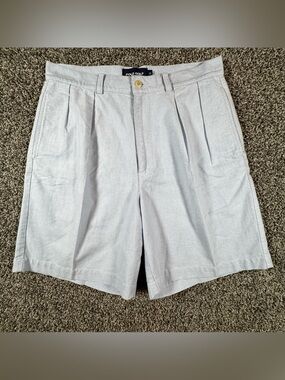 VTG Polo Golf Ralph Lauren Mens 33 Light Blue Classic Golf Shorts Pleated Cotton